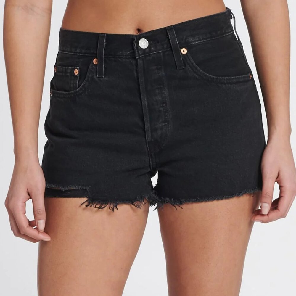 LEVI'S plus 501 original denim shorts in lunar black (sz34)